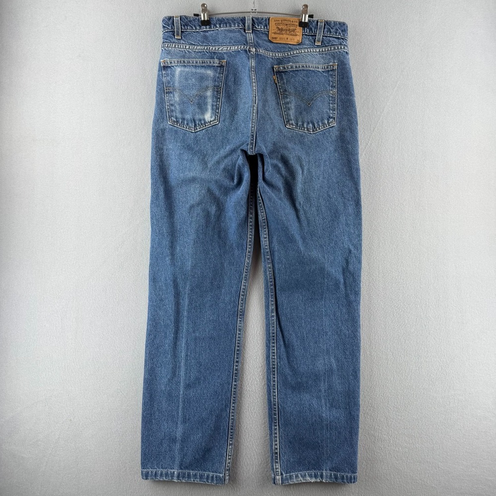 Vintage Levis Jeans Mens 38x34 (Fits 35x32) Orange Tab 505 Straight 90s
